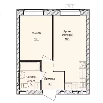 1-к кв. Удмуртия, Завьяловский район, с. Первомайский Санвилл жилой ...