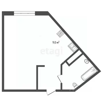 Студия Тюменская область, Тюмень ул. Первооткрывателей, 10 (38.1 м)