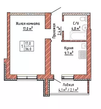 1-комнатная квартира: Самара, улица Александра Солженицына, 6 (36 м)