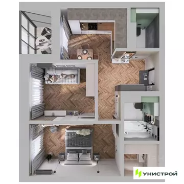 2-к кв. Самарская область, Тольятти 3А кв-л,  (52.04 м)