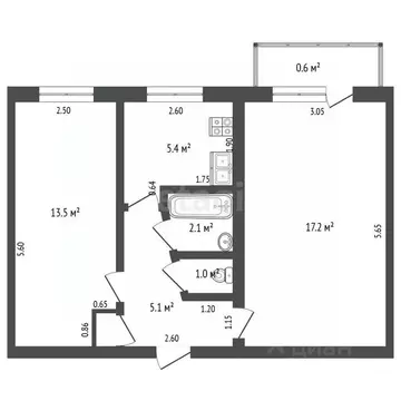 2-к кв. Мордовия, Саранск ул. Ульянова, 85 (44.8 м)