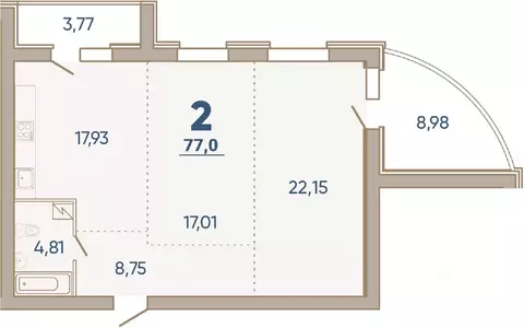 2-к кв. Курганская область, Курган ул. Климова, 17А (77.0 м)