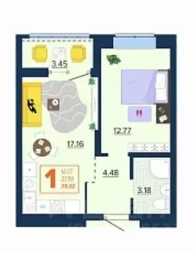 1-к кв. Брянская область, Брянск Московский мкр, Микрорайон Акватория ...