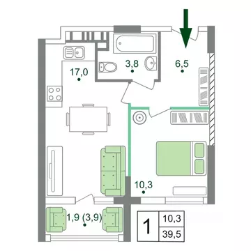1-к кв. Крым, Симферопольский район, с. Мирное, Жигулина Роща мкр, ...