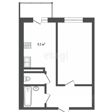 1-к кв. Тюменская область, Тюмень ул. Героев Космоса, 9 (35.2 м)