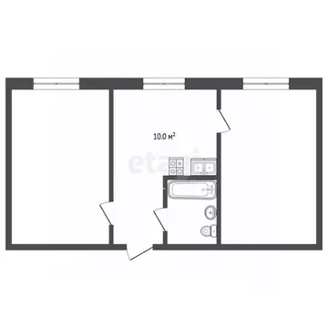 2-к кв. Ставропольский край, Пятигорск ул. 5-й Переулок (51.7 м)