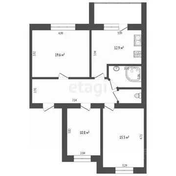 3-к кв. Белгородская область, Белгородский район, Северный городское ...