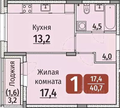 1-к кв. Чувашия, Чебоксары ул. Энергетиков, поз9 (42.3 м)
