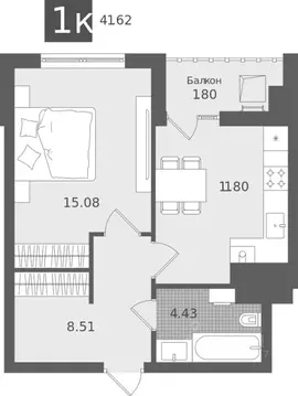1-к кв. Калининградская область, Светлогорск Лесная Сказка жилой ...