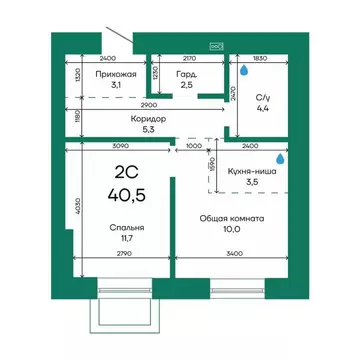 2-к кв. Алтайский край, Барнаул Просторная ул., 390к1 (40.5 м)