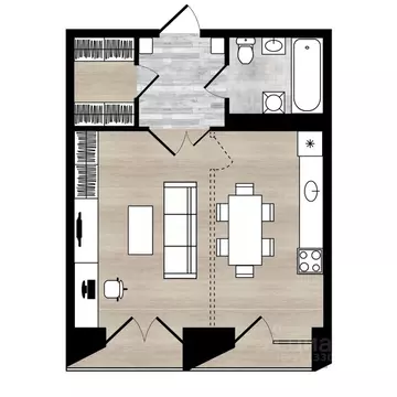 2-к кв. Ярославская область, Ярославль Республиканский проезд, 1 (42.1 ...