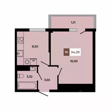 1-к кв. Ростовская область, Аксайский район, Щепкинское с/пос, пос. ...