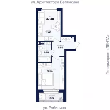 1-к кв. Свердловская область, Екатеринбург Академический мкр, ...