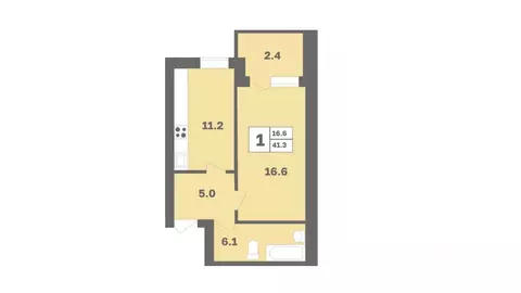 1-к кв. Башкортостан, Уфа Дагестанская ул., лит12 (41.3 м)