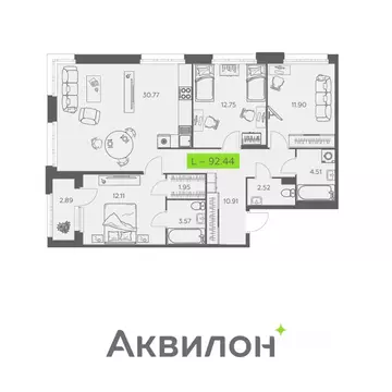 3-к кв. Архангельская область, Архангельск Троицкий просп., 110 (92.44 ...