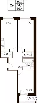 3-комнатная квартира: Балашиха, микрорайон Гагарина, Проектная улица, ...
