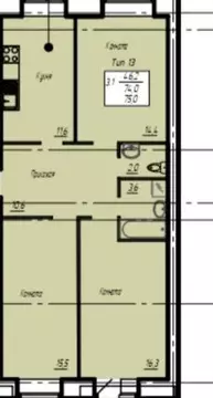 3-к кв. Вологодская область, Вологда  (75.0 м)