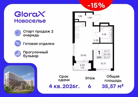 1-к кв. Ленинградская область, Ломоносовский район, Аннинское ...