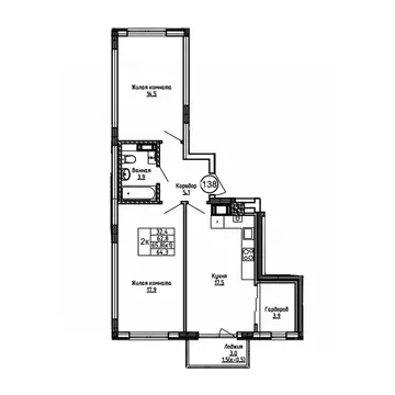2-к кв. Калининградская область, Калининград ул. 1-я Большая окружная ...