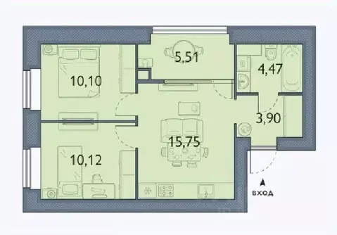 2-к кв. Брянская область, Брянский район, пос. Мичуринский, ...