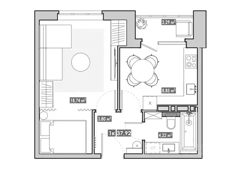 1-к кв. Приморский край, Артем  (37.92 м)
