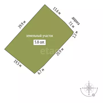 Участок в Омск, ТСН СНТ Водник (5.97 м)