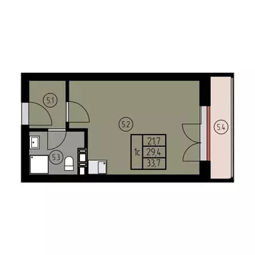 Квартира-студия: Лесное, ш. Калининградское (33.7 м)