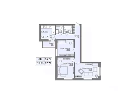 3-к кв. Архангельская область, Архангельск Красноармейская ул., 1 ...