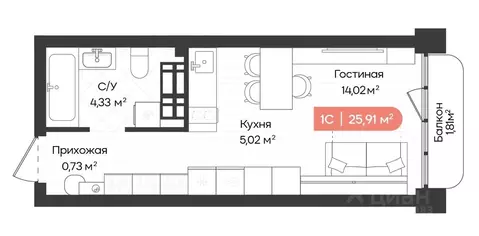 1-к кв. Новосибирская область, Новосибирск Ленинградская ул., 342 ...