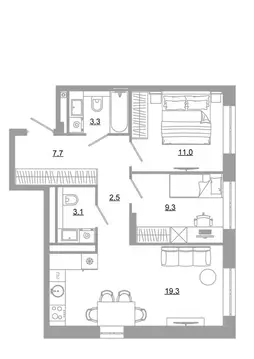 2-к кв. Свердловская область, Екатеринбург Академический мкр, 22-й ...