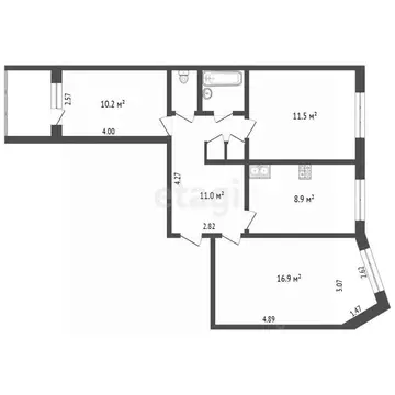 3-к кв. Архангельская область, Новодвинск ул. Советов, 30 (64.5 м)