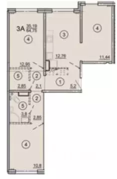 3-к кв. Ярославская область, Ярославль ул. Дядьковская, 16А (65.1 м)