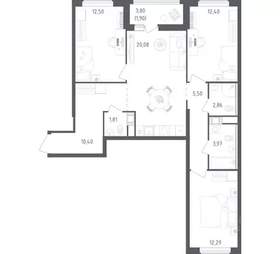 3-к кв. Ленинградская область, Всеволожский район, Свердловское ...