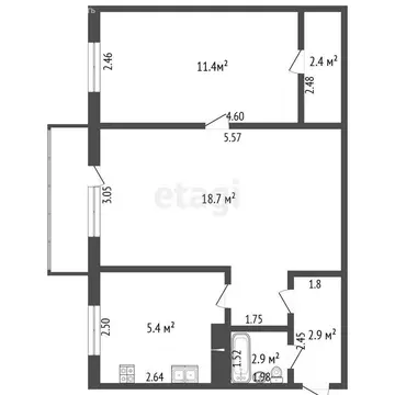 2-комнатная квартира: Самара, улица 22-го Партсъезда, 177 (43.7 м)
