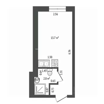 Студия Санкт-Петербург Приморский просп., 6 (16.5 м)