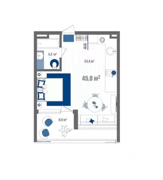 1-к кв. Крым, Судак ул. Набережная, 75 (45.8 м)