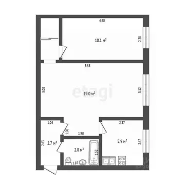2-к кв. Башкортостан, Стерлитамак просп. Ленина, 28 (41.4 м)