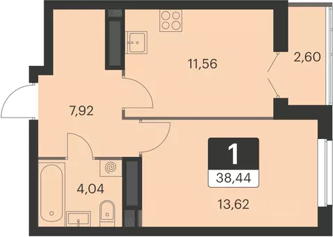 1-к кв. Свердловская область, Екатеринбург ул. Академика Ландау, 39А ...