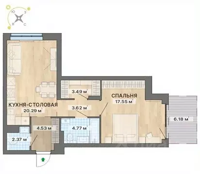 1-к кв. Свердловская область, Екатеринбург пер. Ударников, 33 (62.8 м)