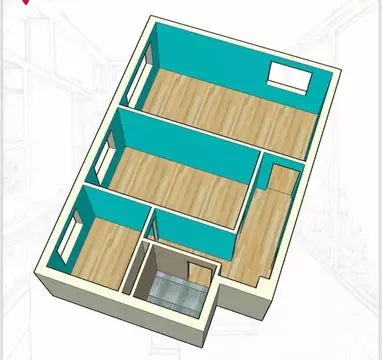 2-комнатная квартира: Подольск, Индустриальная улица, 25 (45.8 м)