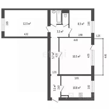 3-к кв. Ростовская область, Аксай Садовая ул., 22к2 (68.7 м)