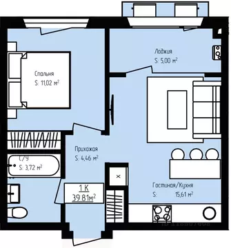 1-к кв. Дагестан, Дербент Камеллия жилой комплекс (39.81 м)