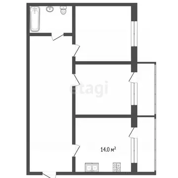 2-к кв. Ярославская область, Тутаев Комсомольская ул., 106Б (54.6 м)