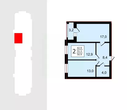 2-к кв. Владимирская область, Суздаль Советская ул., 61 (56.9 м)