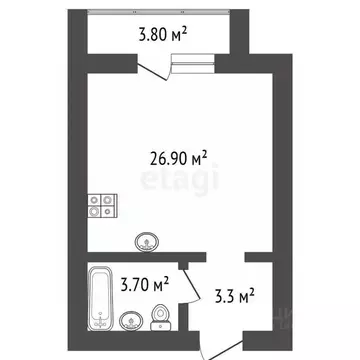 Студия Владимирская область, Ковров ул. Строителей, 39/3 (26.9 м)