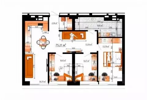 4-к кв. Приморский край, Владивосток ул. Гамарника (75.21 м)