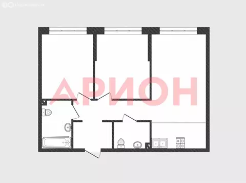 2-комнатная квартира: Тюмень, улица Тимофея Чаркова, 87 (67.9 м)