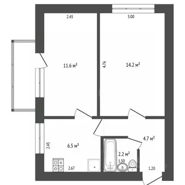 2-к кв. Севастополь просп. Генерала Острякова, 9 (39.2 м)