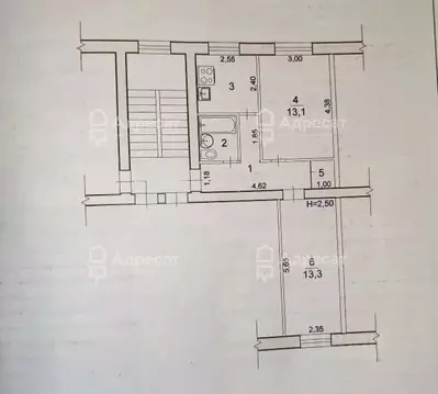 2-к кв. Волгоградская область, Волгоград Козловская ул., 15 (43.7 м)