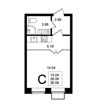 Студия Московская область, Химки Клязьма-Старбеево мкр, Мишино кв-л,  ...